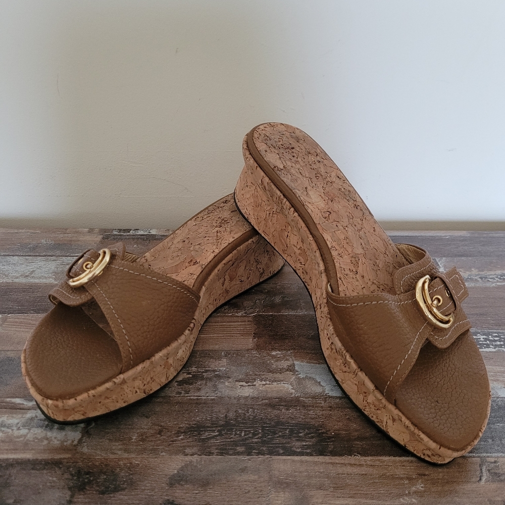 Stuart Weizman Corc Sole Wedges Sandals/ Flip Flo… - image 1